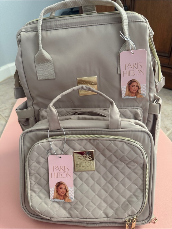 Paris Hilton Handbags - Paris Hilton Quilted Hanging Travel Toiletry Bag and Travel Lap Top Bag